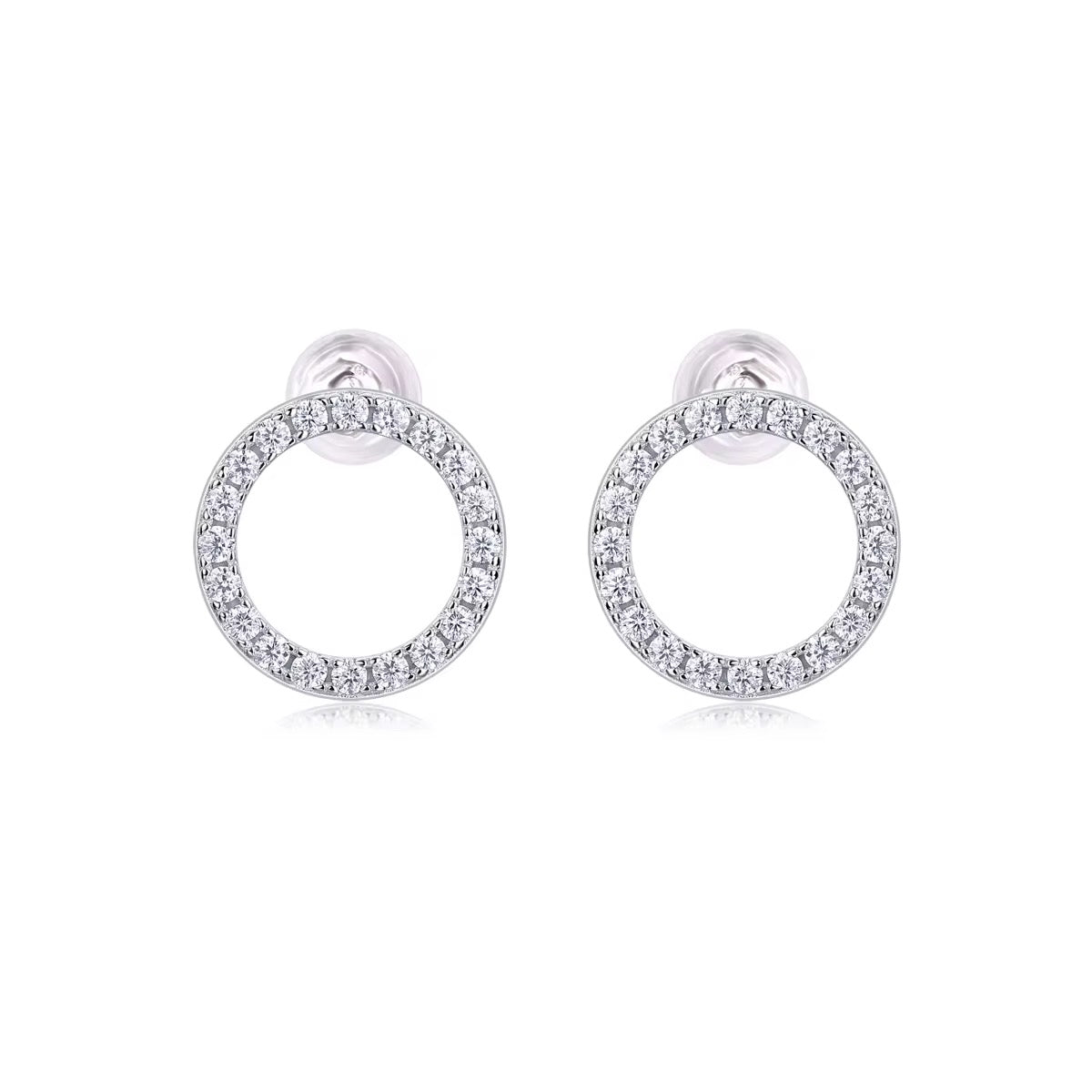 Thin open O moissanaite earrings