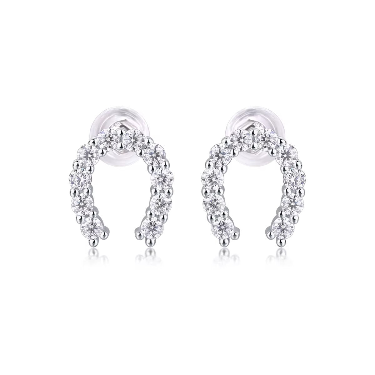 Horse shoe moissanaite earrings