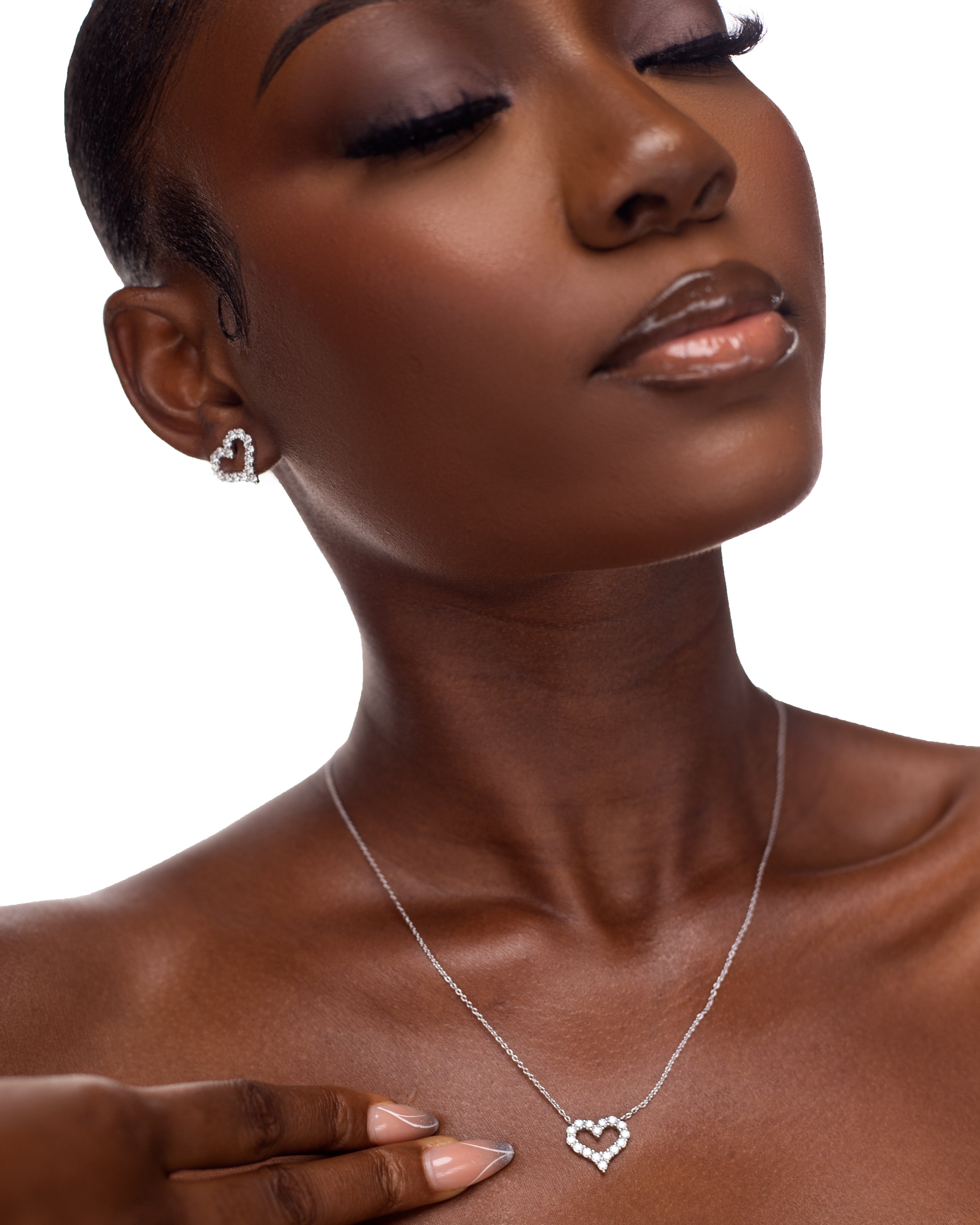 Open heart moissanaite necklace