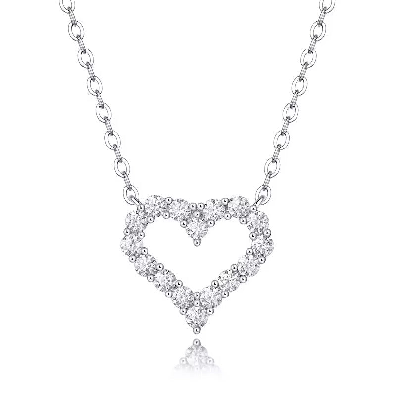 Open heart moissanaite necklace
