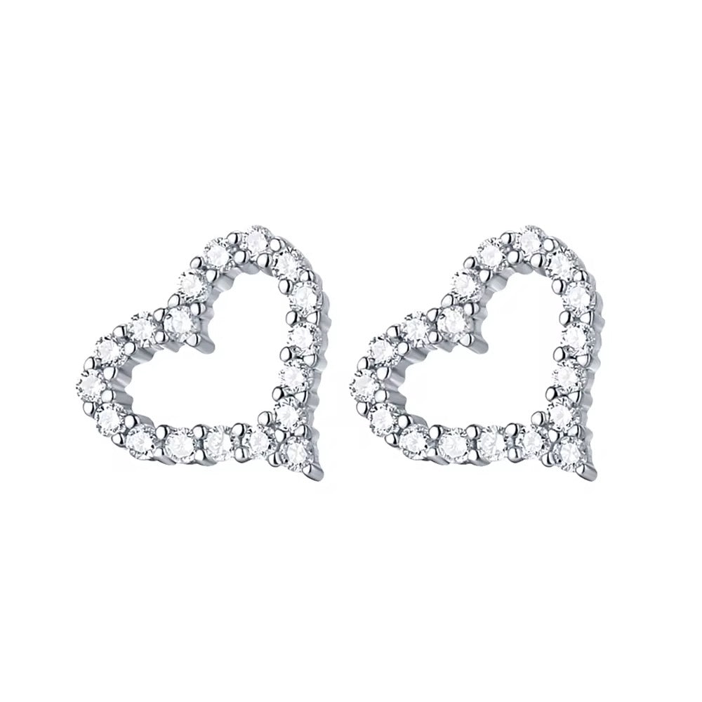 Open heart moissanaite earrings
