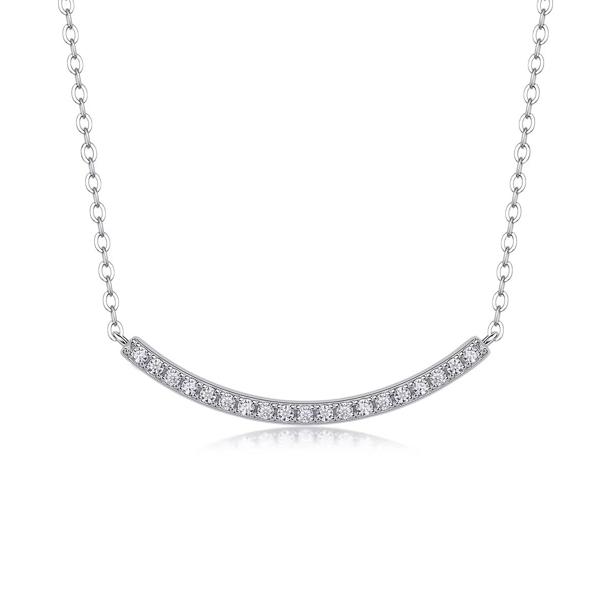 Stoned line moissanaite necklace