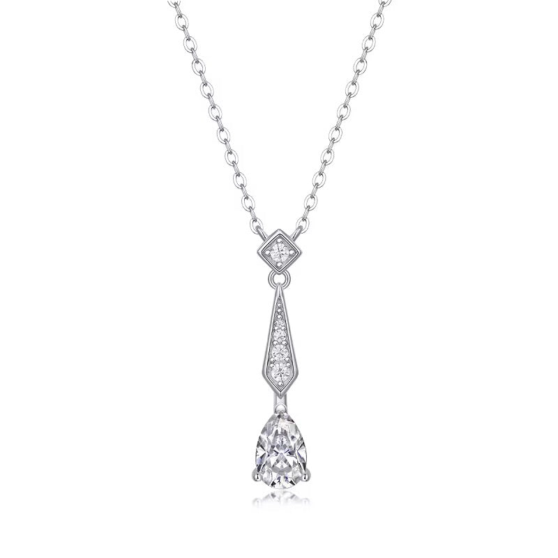 Drop with pear moissanaite necklace