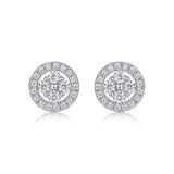 Small round with four center stone moissanaite earrings