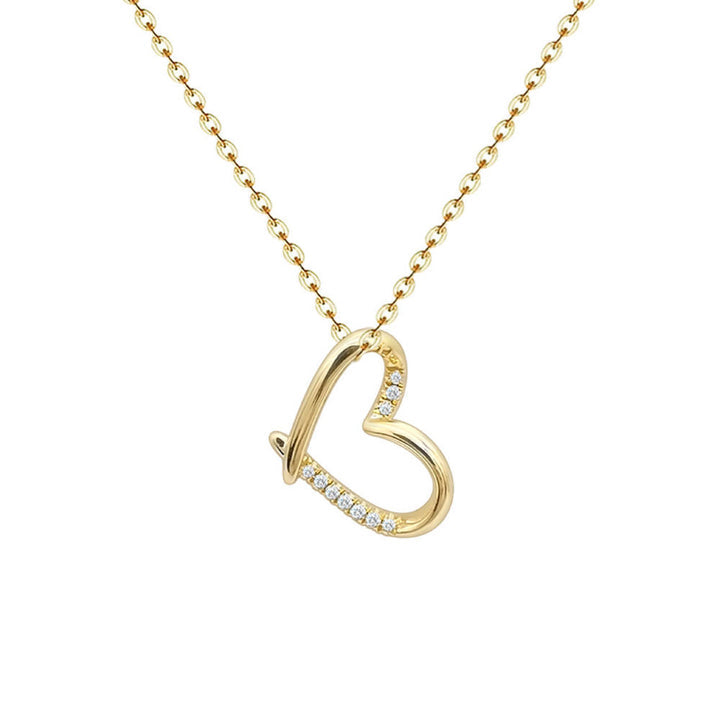 Open heart 18k gold and diamond necklace