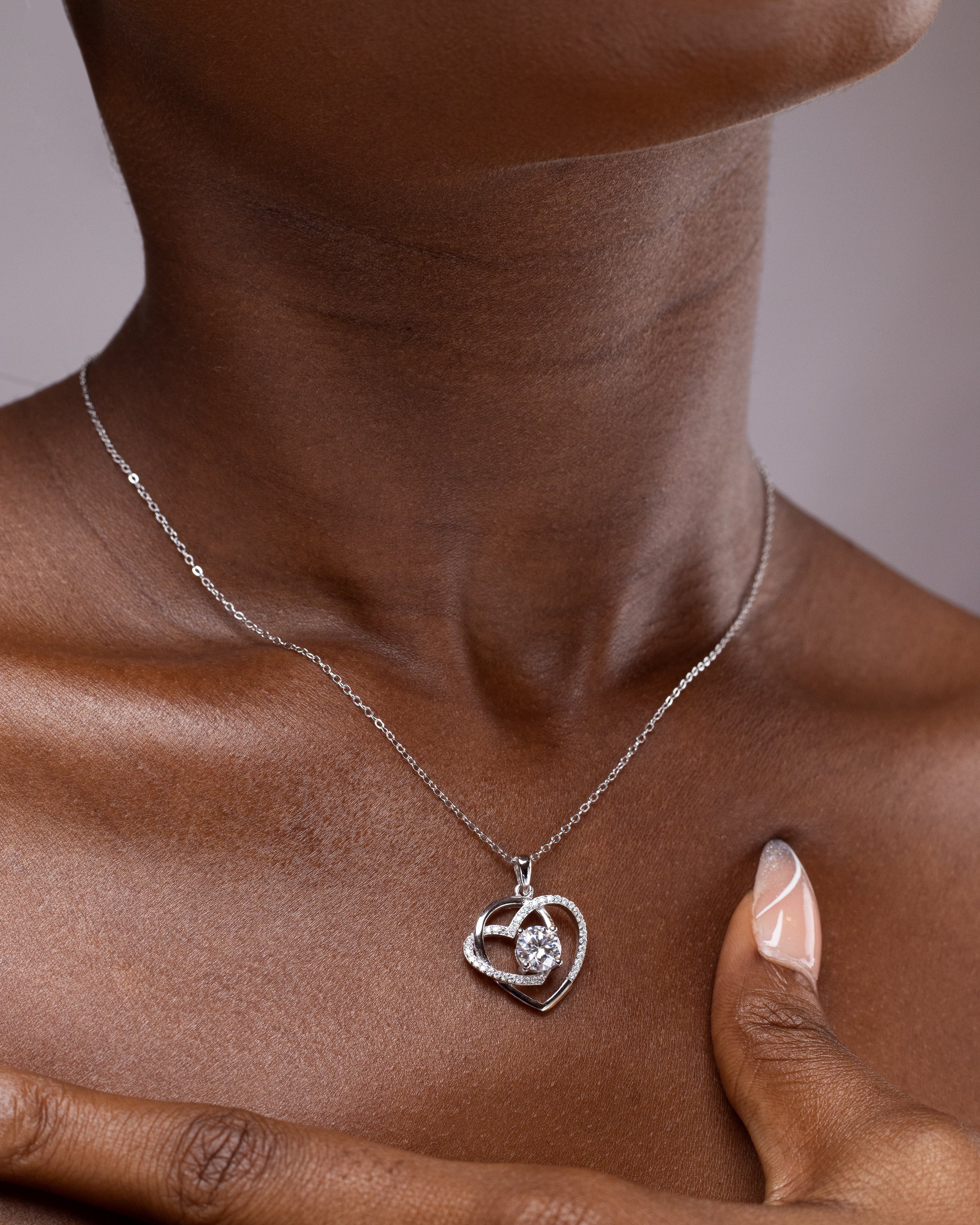 Seth heart moissanaite necklace