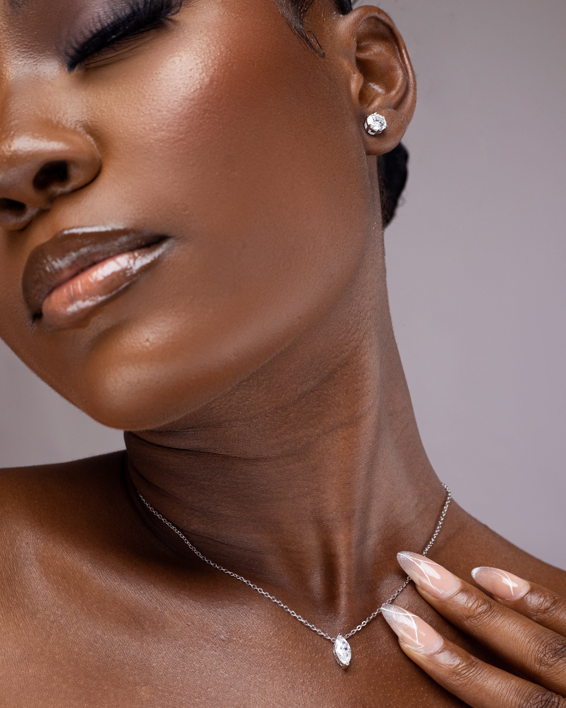 Marquise moissanaite necklace